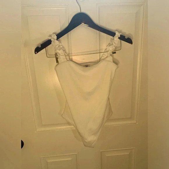 Sunday Best Tops - Sunday Best Aritzia White Ribbed Tank Top Bodysuit Size Small